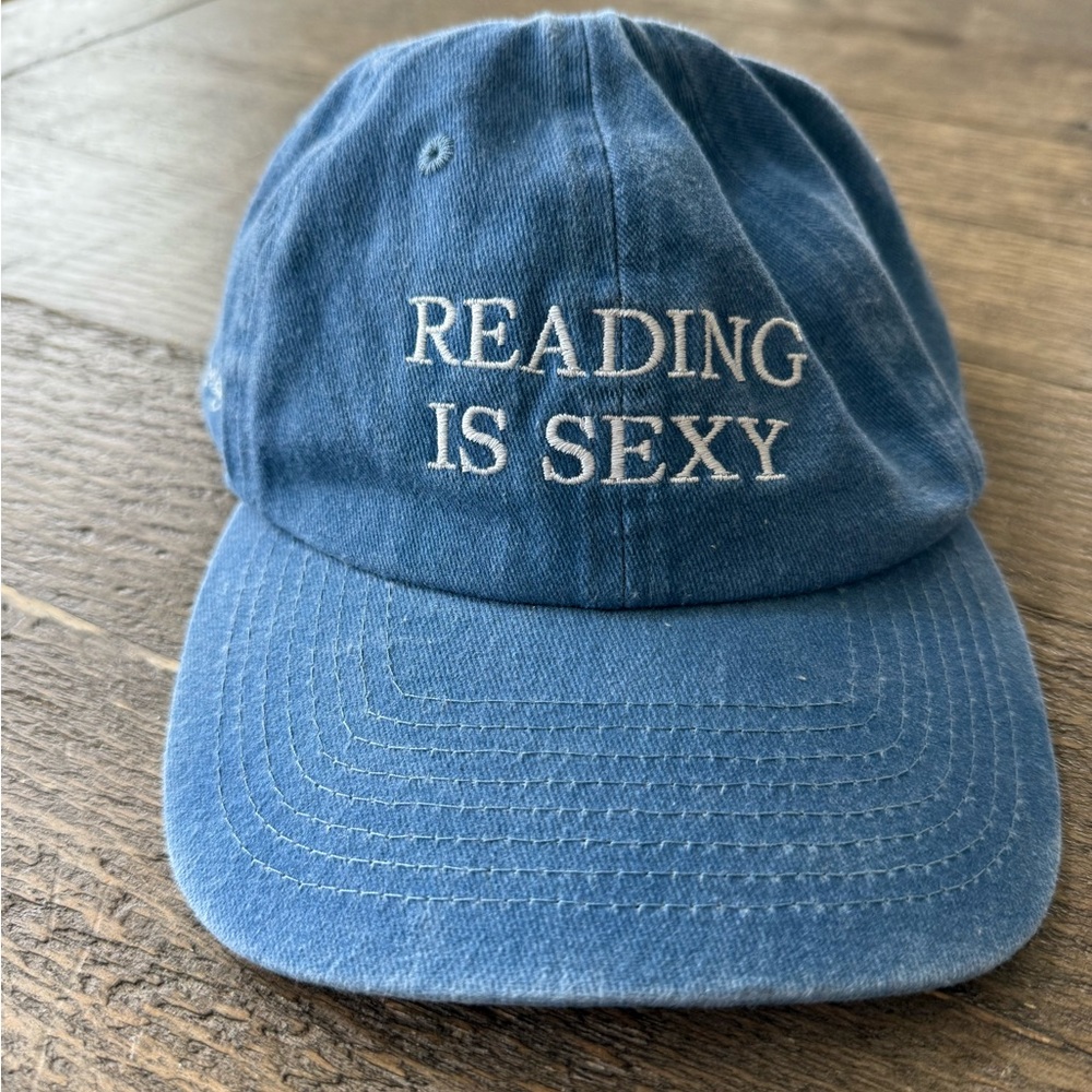 Reading is Sexy Slideback Baseball Cap Blue OS Embroidered Book Of The Month